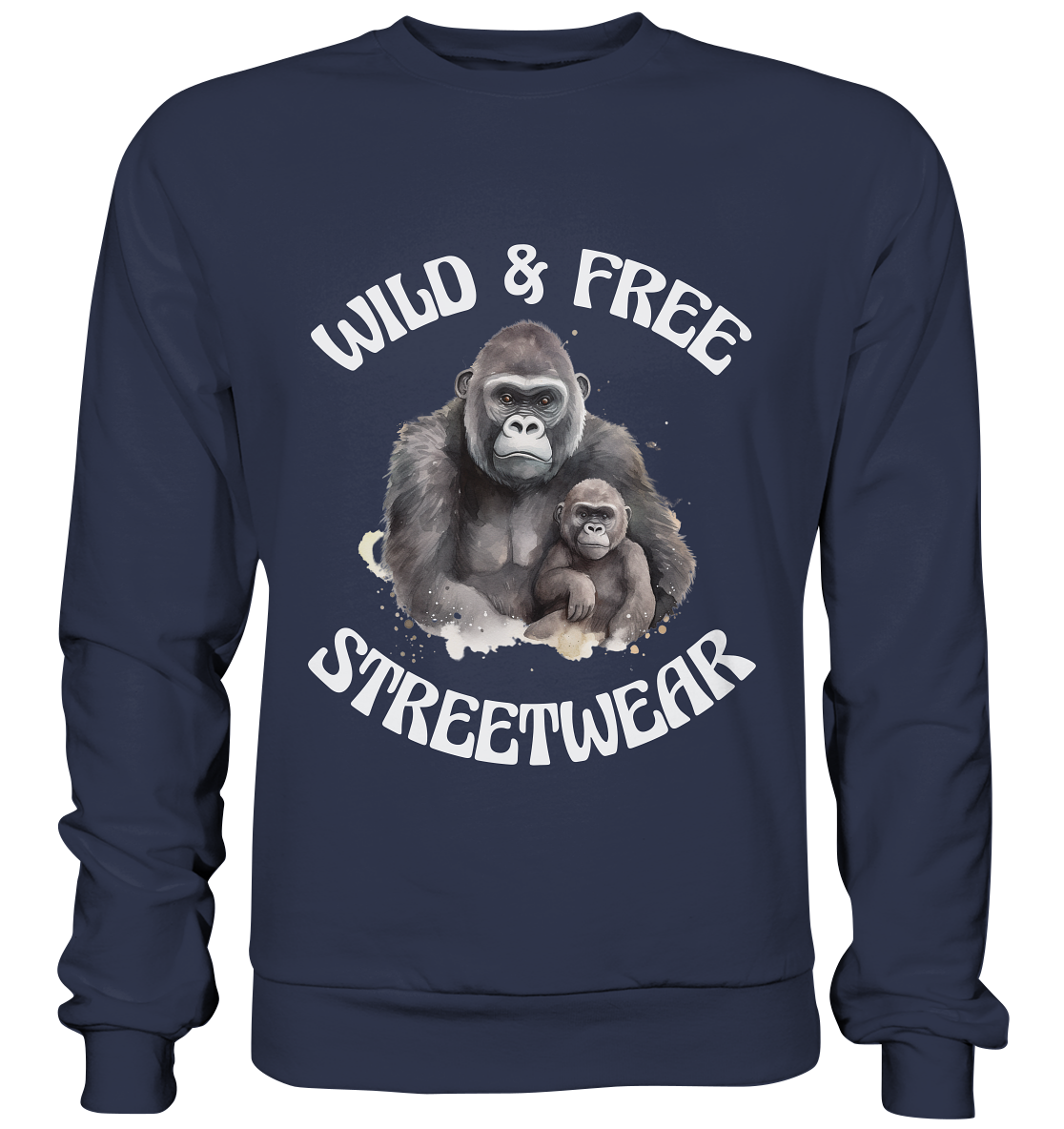 WILD & FREE NO 15 GORILLA FAMILY  - STREETWEAR - STATEMENT  - Premium Sweatshirt