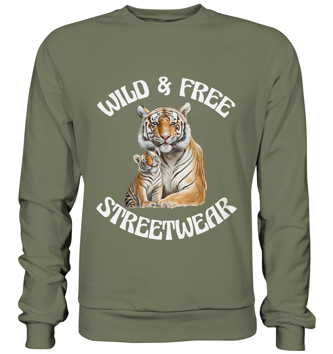 WILD & FREE NO 14 TIGER FAMILY  - STREETWEAR - STATEMENT  - Premium Sweatshirt