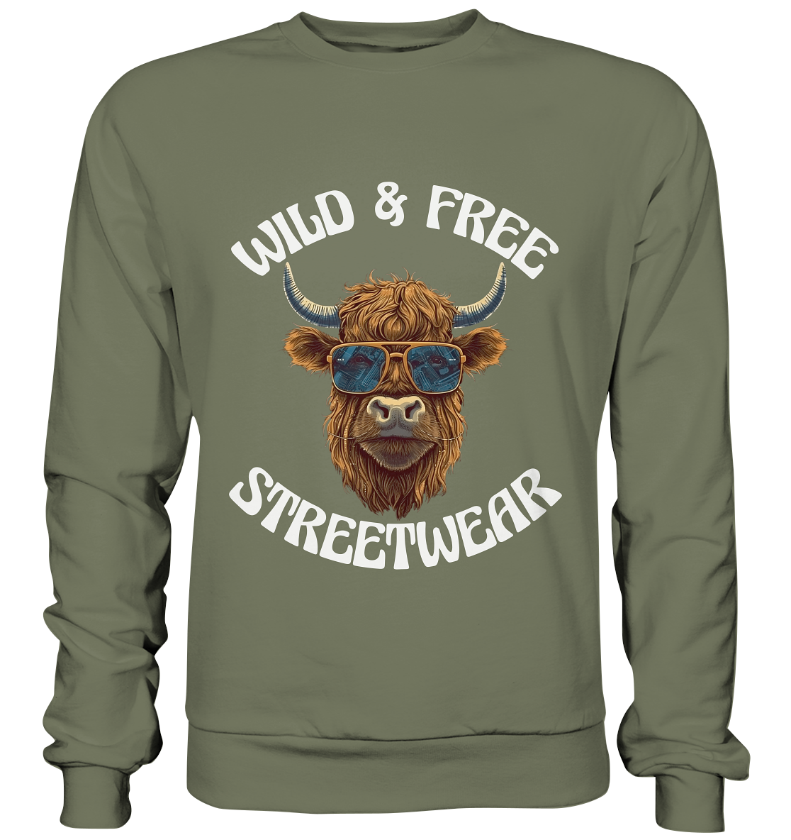 WILD & FREE NO 2 HIGHLAND COW STREETWEAR - STATEMENT - Premium Sweatshirt