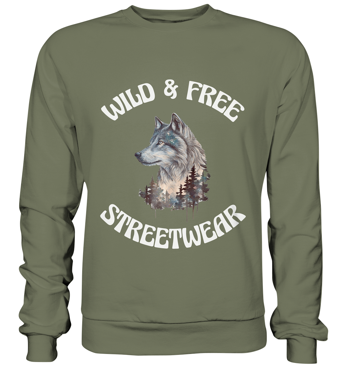 WILD & FREE NO 3 WOLF STREETWEAR - STATEMENT - Premium Sweatshirt