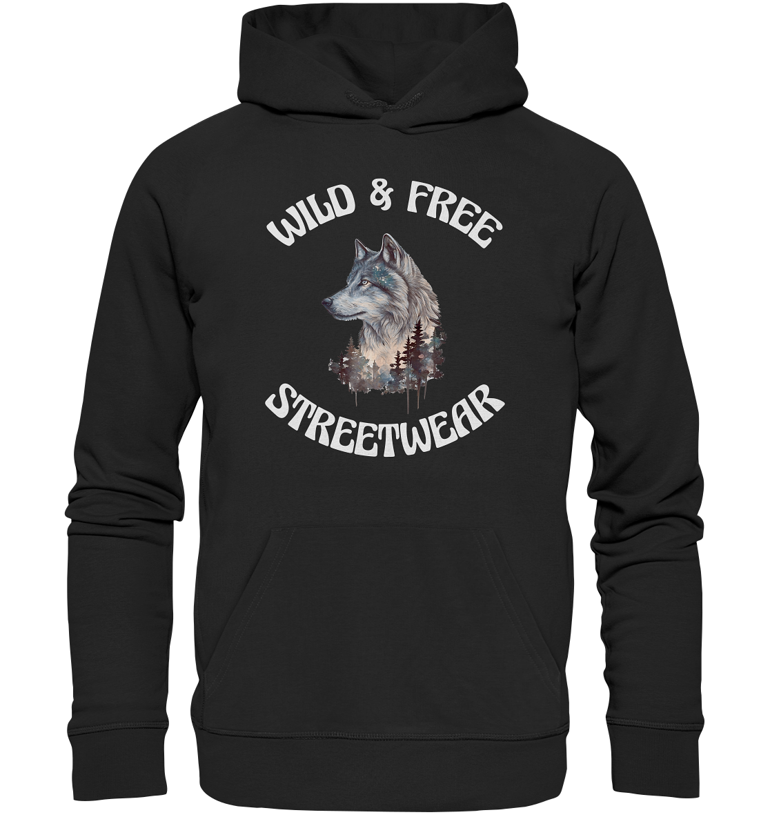 WILD & FREE NO 3 WOLF STREETWEAR - STATEMENT - Premium Unisex Hoodie