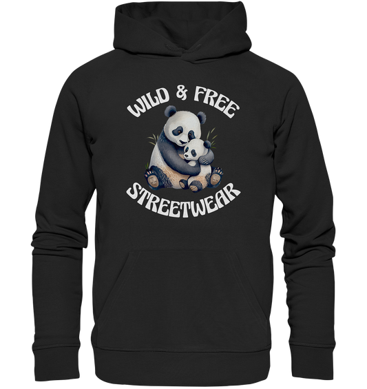 WILD & FREE NO 12 PANDA FAMILY  - STREETWEAR - STATEMENT    - Premium Unisex Hoodie