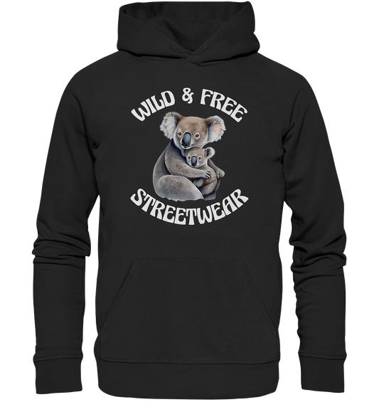 WILD & FREE NO 13 KOALA FAMILY  - STREETWEAR - STATEMENT    - Premium Unisex Hoodie