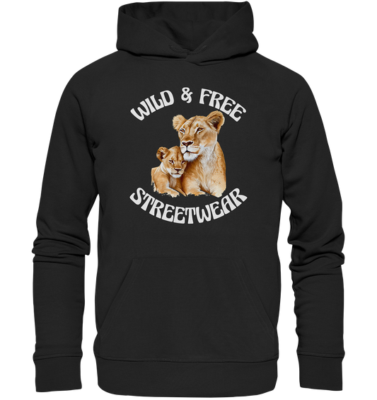 WILD & FREE NO 11 LION FAMILY  - STREETWEAR - STATEMENT   - Premium Unisex Hoodie