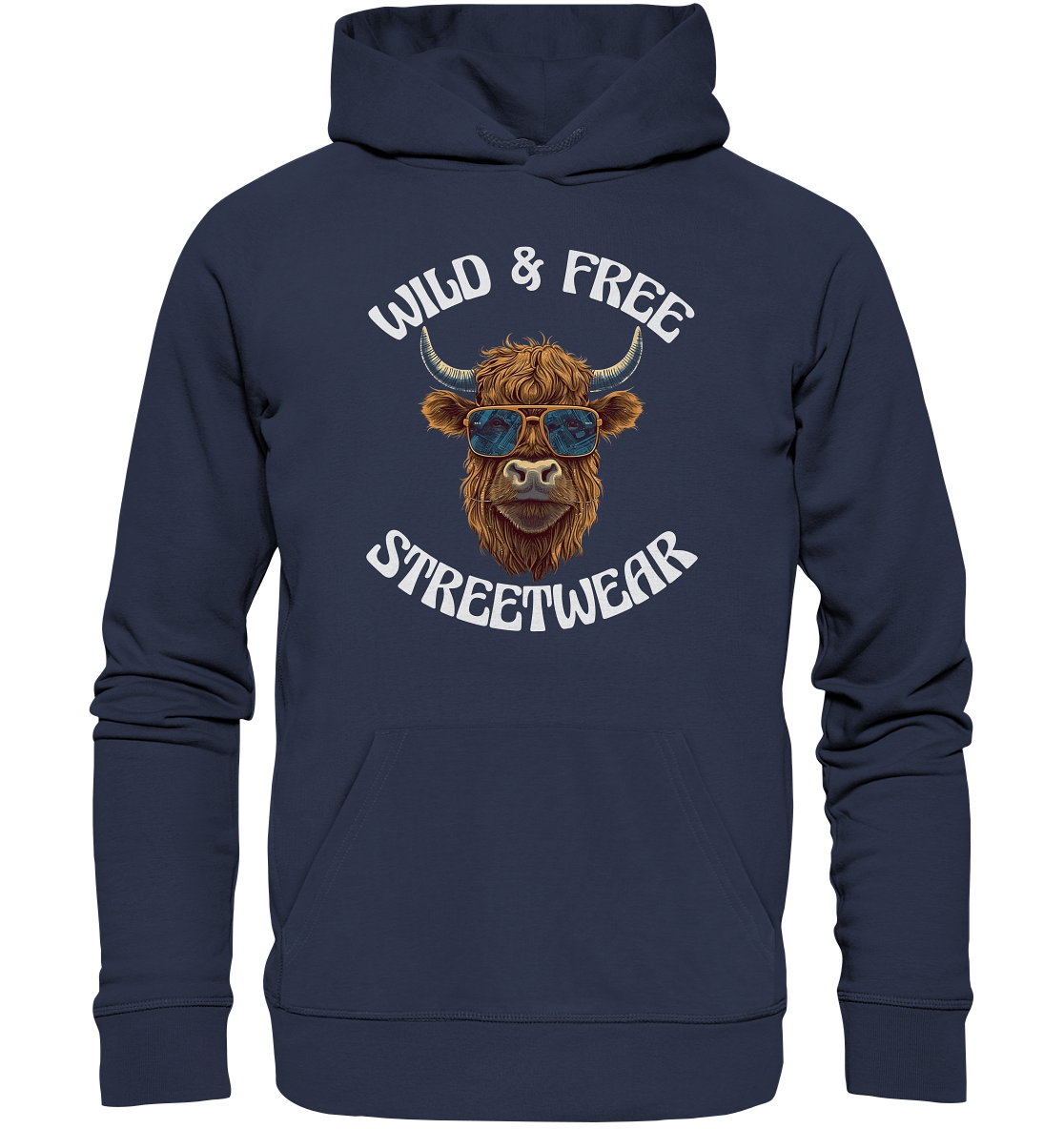 WILD & FREE NO 2 HIGHLAND COW STREETWEAR - STATEMENT - Premium Unisex Hoodie