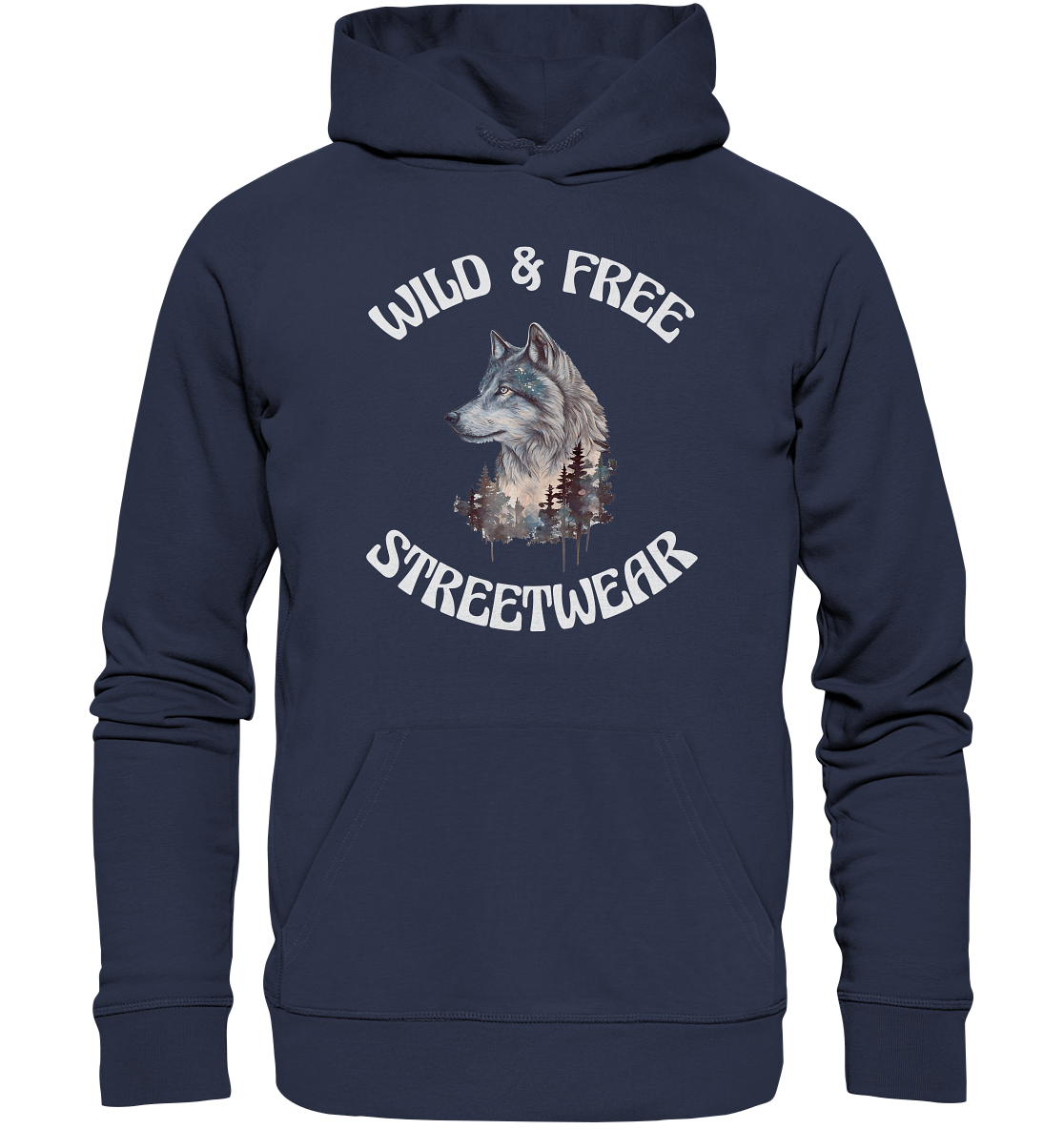 WILD & FREE NO 3 WOLF STREETWEAR - STATEMENT - Premium Unisex Hoodie