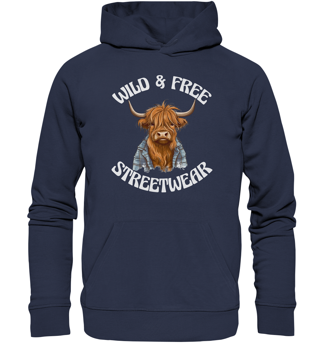 WILD & FREE NO 9 HIGHLAND COW II - STREETWEAR - STATEMENT  - Premium Unisex Hoodie