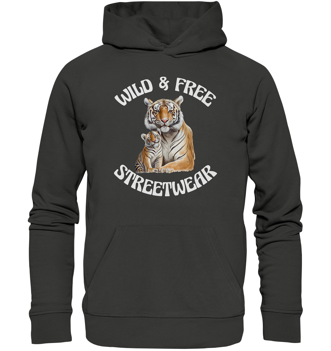 WILD & FREE NO 14 TIGER FAMILY  - STREETWEAR - STATEMENT  - Premium Unisex Hoodie