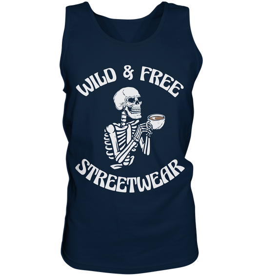 WILD & FREE NO 5 DRINKING SKELETON - STREETWEAR - STATEMENT  - Tank-Top