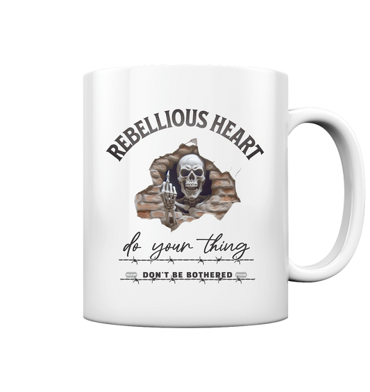 Rebellisches Herz Skull - Tasse glossy