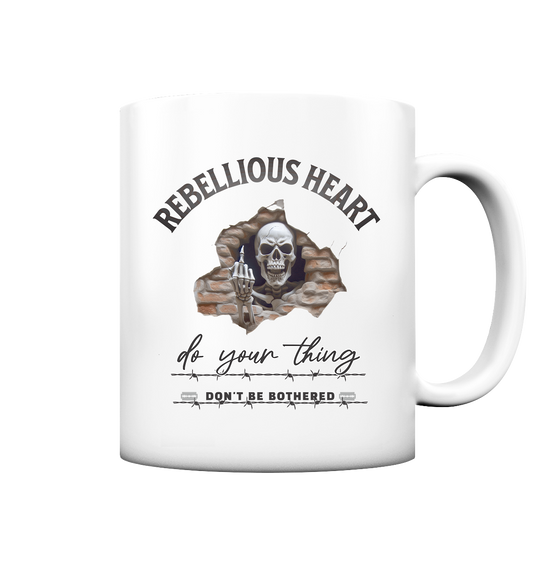 Rebellisches Herz Skull - Tasse matt