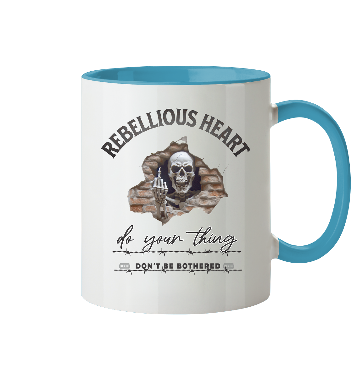 Rebellisches Herz Skull - Tasse zweifarbig