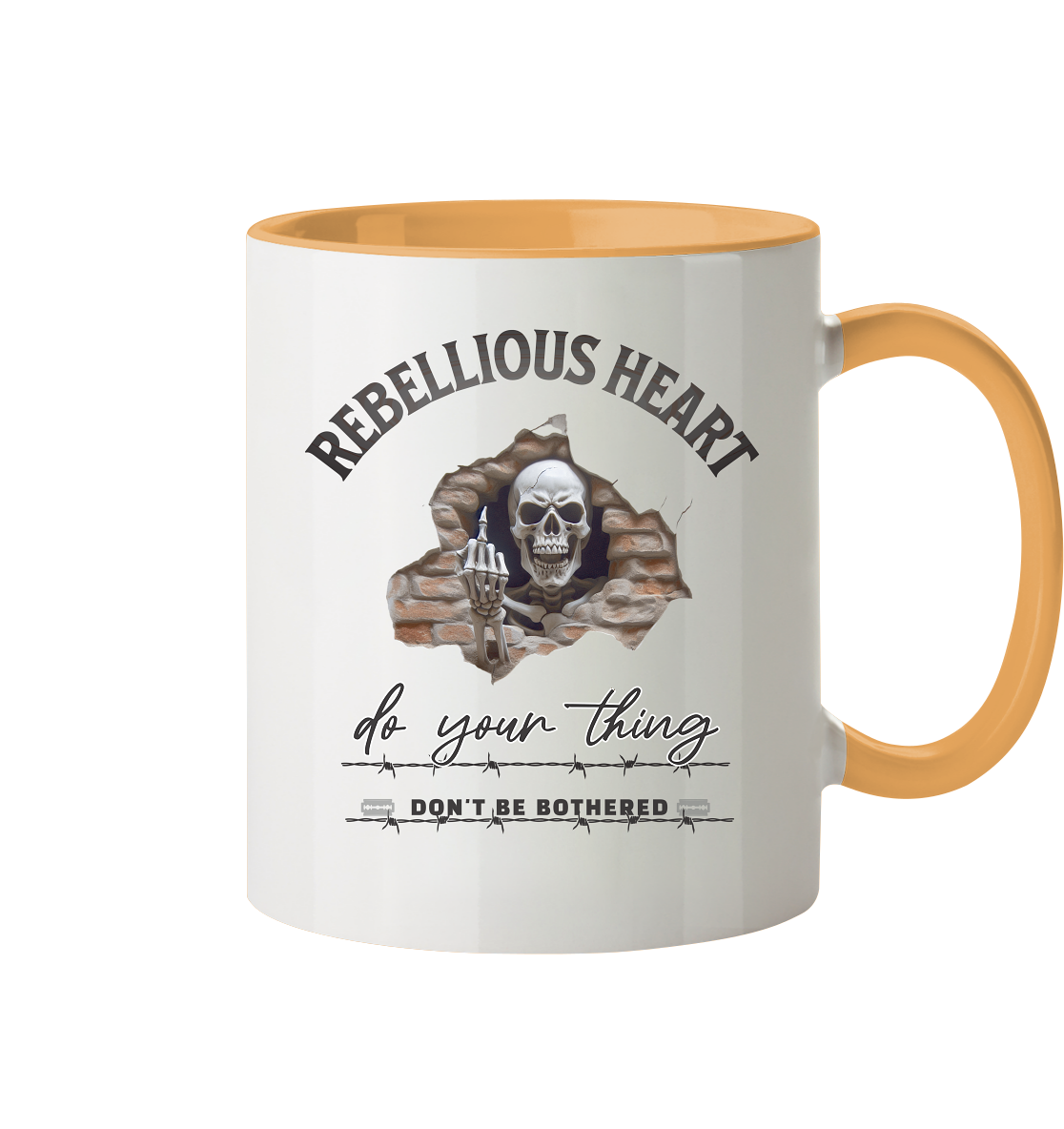 Rebellisches Herz Skull - Tasse zweifarbig