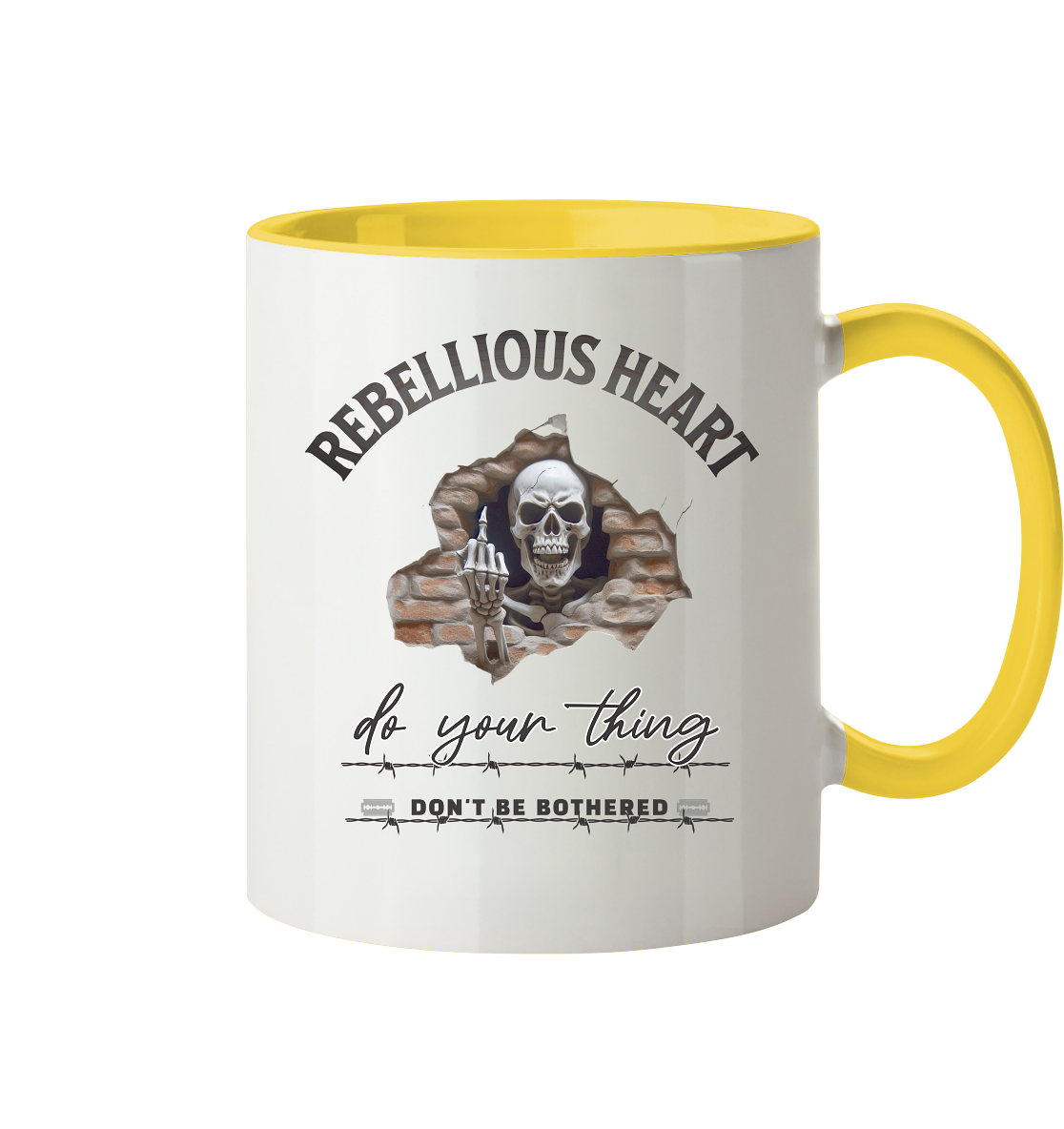 Rebellisches Herz Skull - Tasse zweifarbig