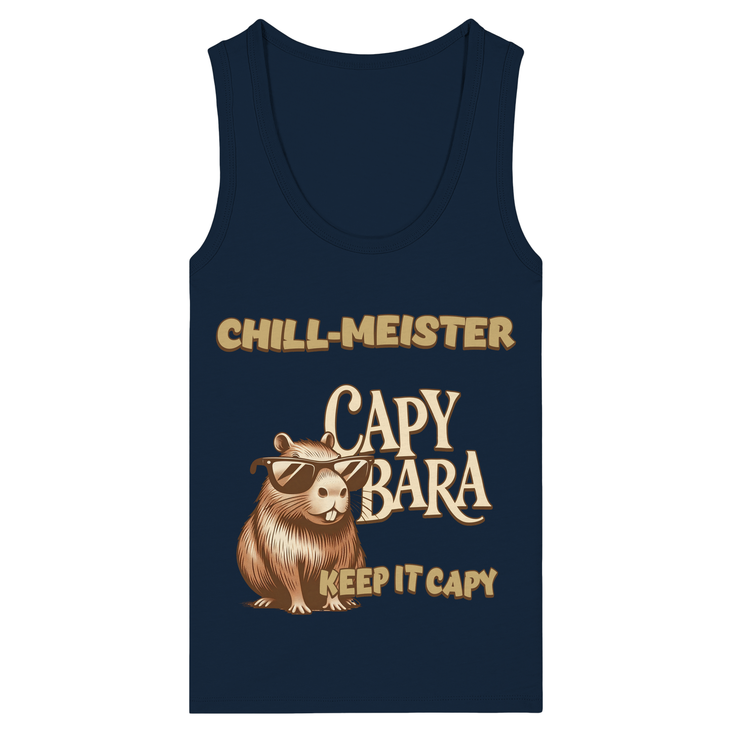 Chill-Meister Capybara – Keep it Capy (Bio & Premium) - Womens Organic Fitted Tank Top
