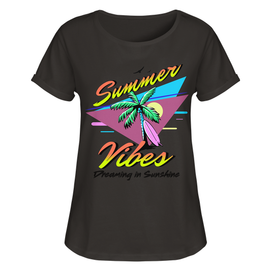 Summer Vibes Dreaming - Womens Roll-Up T-Shirt