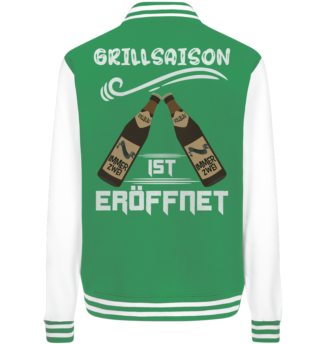 Grillsaison ist eröffnet, Grillen, Party, Feiern, Helles Design - College Jacket