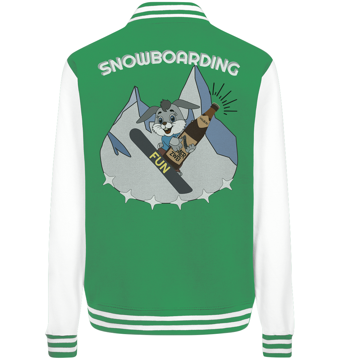 Snowboarder, Apres- Ski, Party danach, Piste, Helles Design - College Jacket