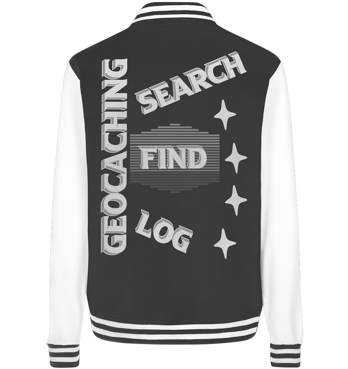 Geocaching-SEARCH-FIND-LOG, Cache Helles Disign Sterne - College Jacket