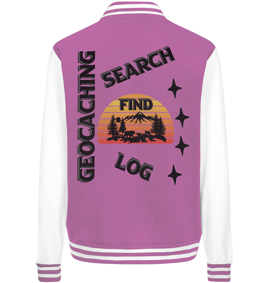 Geocaching, Suchen, Finden und Log,  Geocache Schwarzes Design - College Jacket