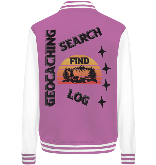 Geocaching, Suchen, Finden und Log,  Geocache Schwarzes Design - College Jacket