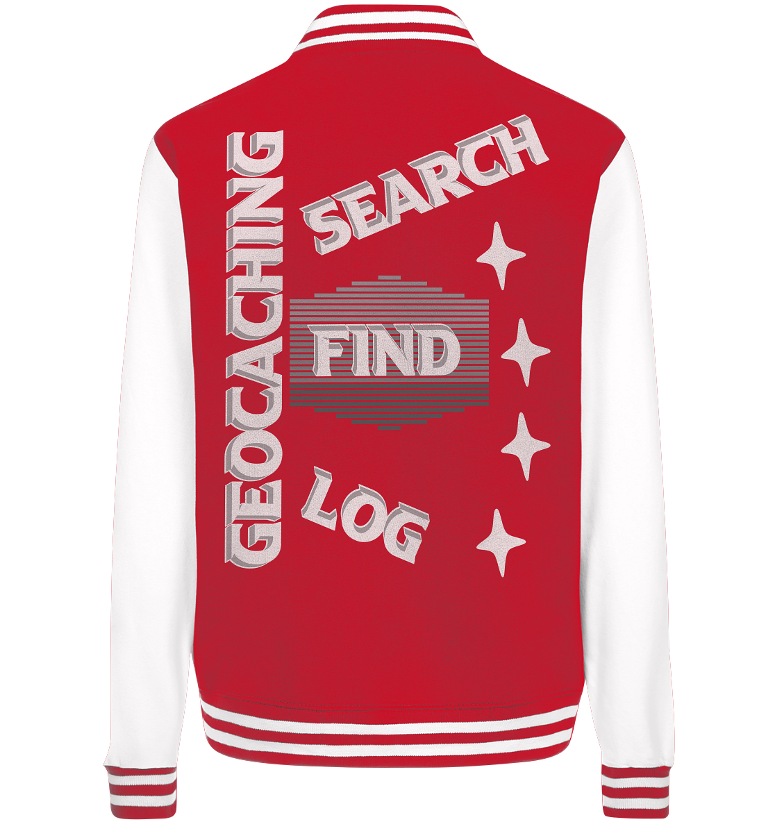 Geocaching-SEARCH-FIND-LOG, Cache Helles Disign Sterne - College Jacket