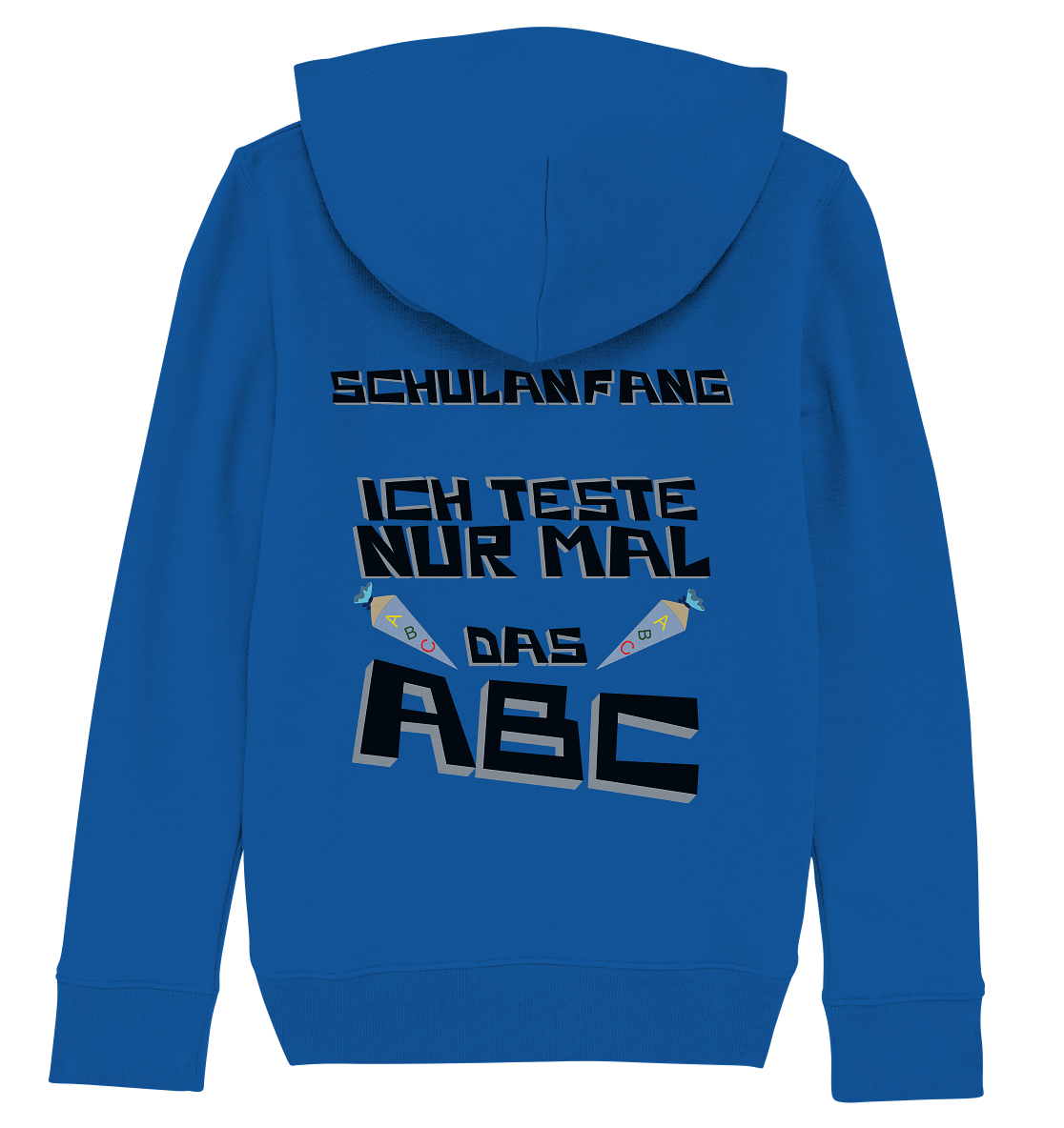 Schulanfang Schwarzes Design, Einschulung, Zuckettüte - Kids Organic Hoodie