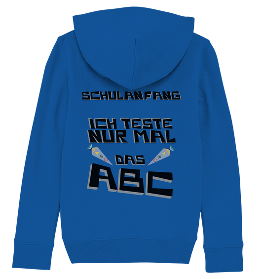 Schulanfang Schwarzes Design, Einschulung, Zuckettüte - Kids Organic Hoodie