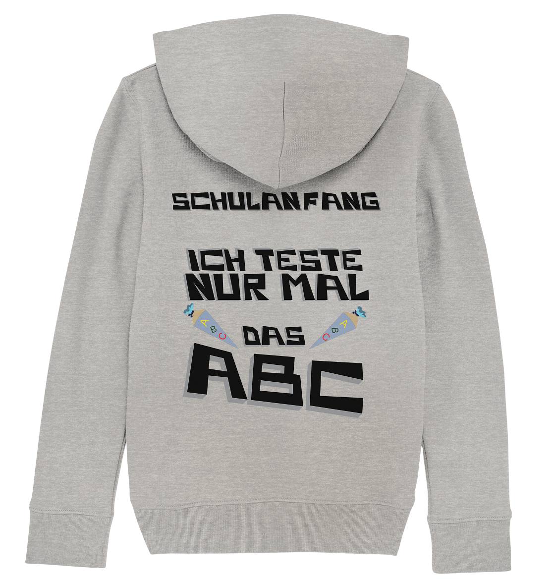 Schulanfang Schwarzes Design, Einschulung, Zuckettüte - Kids Organic Hoodie