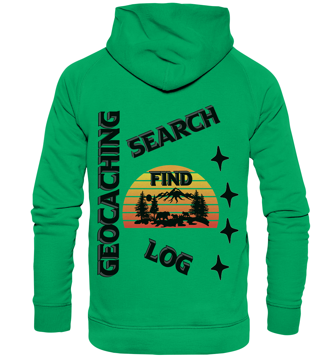 Geocaching, Suchen, Finden und Log, Geocache Schwarzes Design Mounten - Kids Premium Hoodie