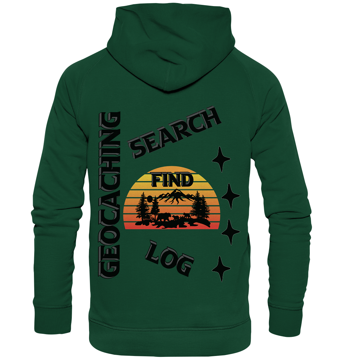 Geocaching, Suchen, Finden und Log, Geocache Schwarzes Design Mounten - Kids Premium Hoodie