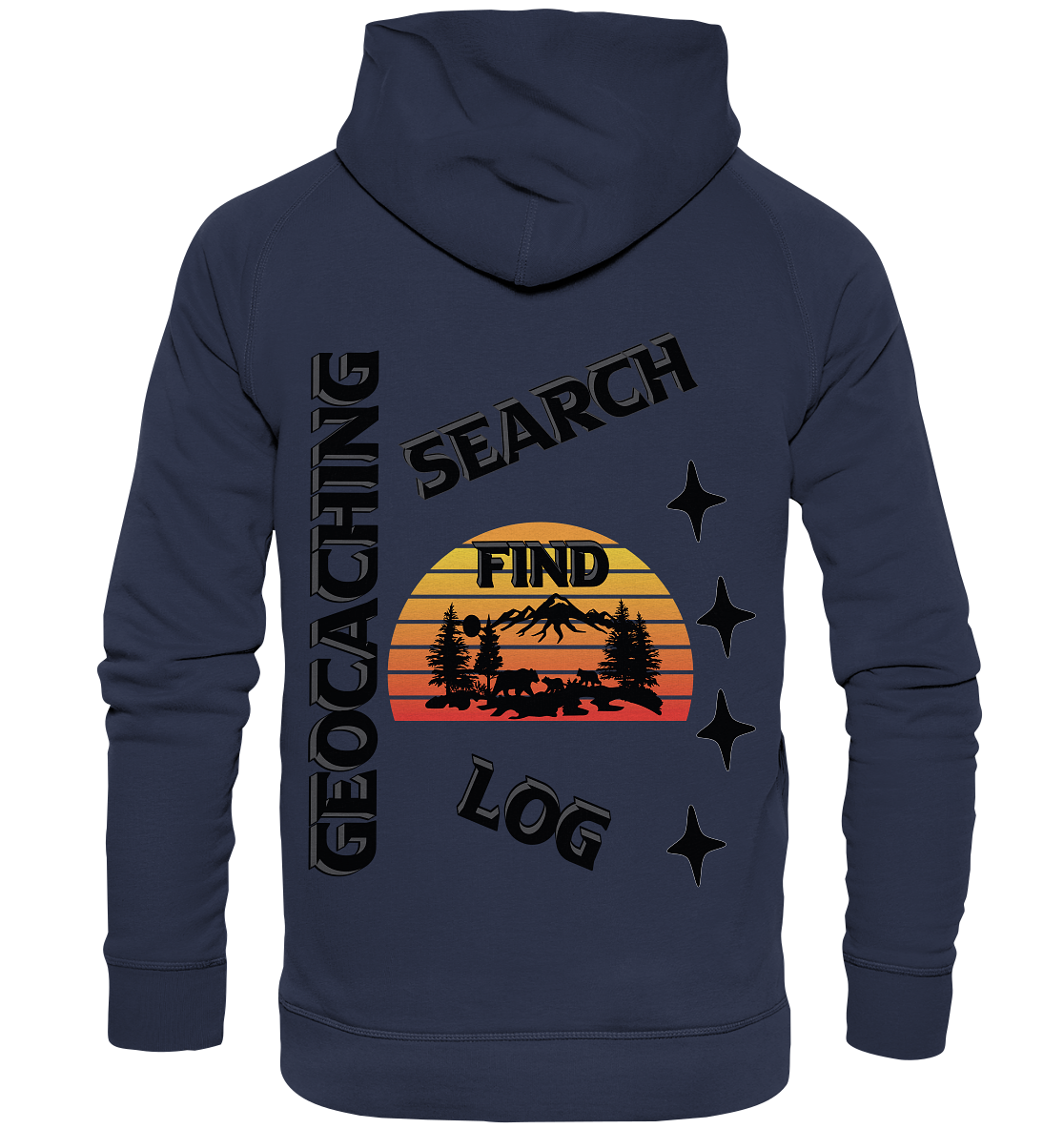 Geocaching, Suchen, Finden und Log, Geocache Schwarzes Design Mounten - Kids Premium Hoodie