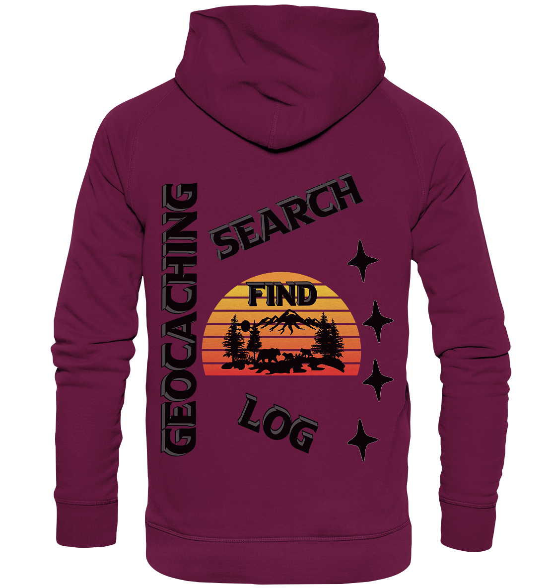 Geocaching, Suchen, Finden und Log, Geocache Schwarzes Design Mounten - Kids Premium Hoodie