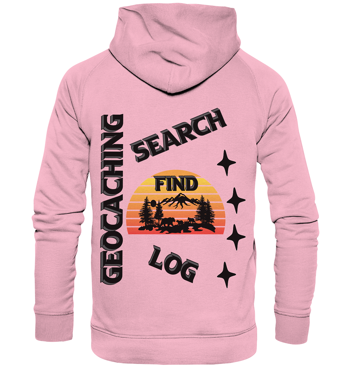 Geocaching, Suchen, Finden und Log, Geocache Schwarzes Design Mounten - Kids Premium Hoodie