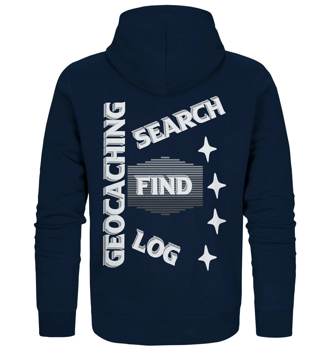 Geocaching-SEARCH-FIND-LOG, Cache Helles Disign Sterne - Organic Zipper