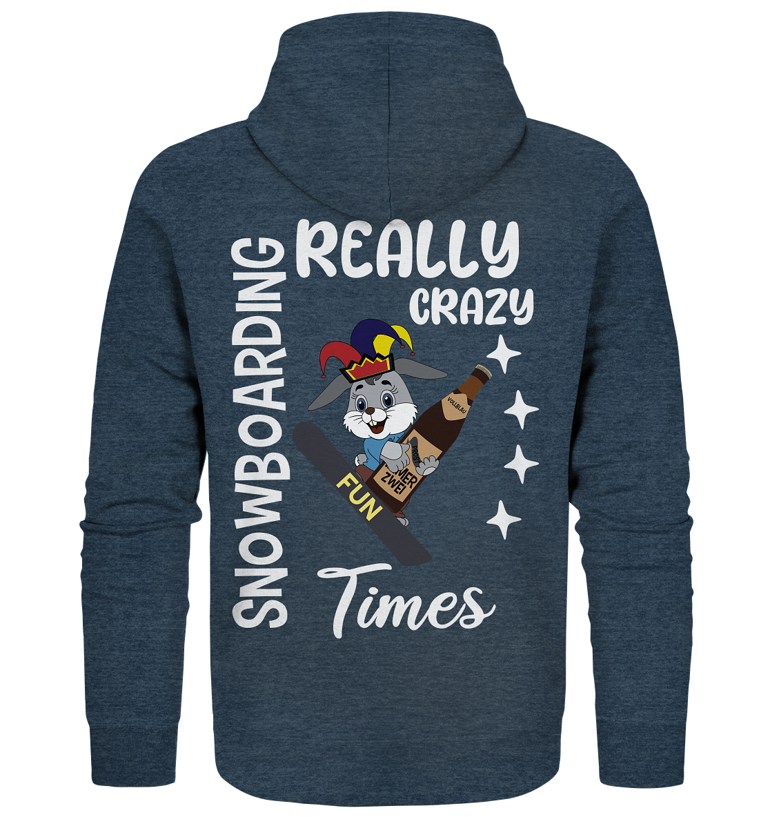 Snowboarding, Crazy Times, Snowboarder, Party - Organic Zipper