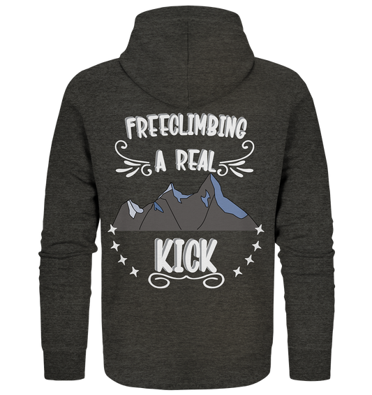 Freeclimbing - a real kick, sportlich & gefährlich - Organic Zipper