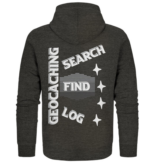 Geocaching-SEARCH-FIND-LOG, Cache Helles Disign Sterne - Organic Zipper