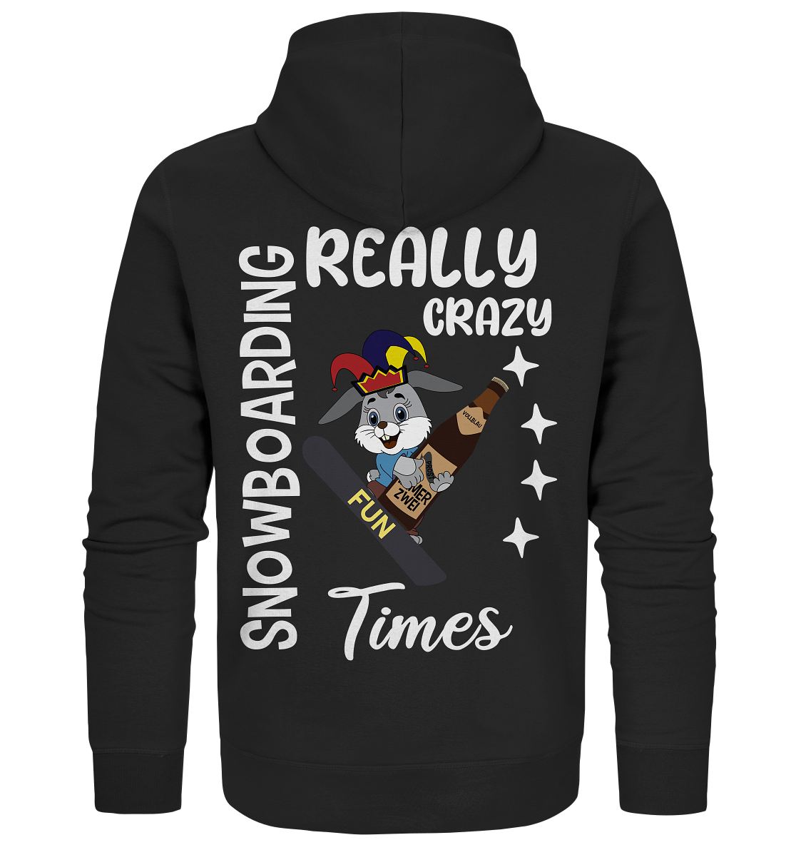 Snowboarding, Crazy Times, Snowboarder, Party - Organic Zipper