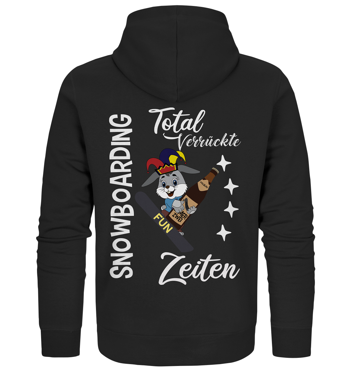 Snowboarding, verrückte Zeiten, Snowboarder, Osterhase - Organic Zipper