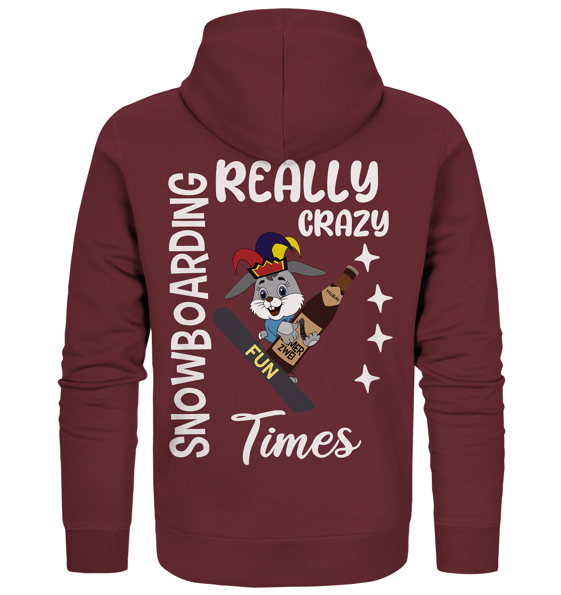 Snowboarding, Crazy Times, Snowboarder, Party - Organic Zipper