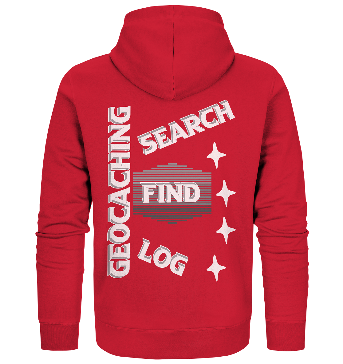 Geocaching-SEARCH-FIND-LOG, Cache Helles Disign Sterne - Organic Zipper