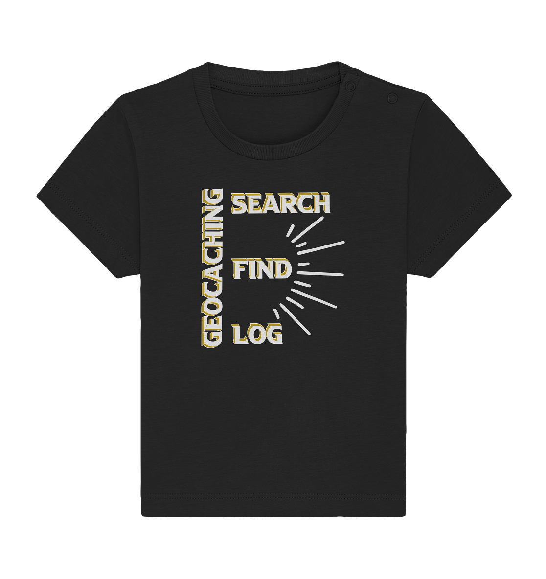 Geocaching-SEARCH-FIND-LOG, Cache Helles Disign - Baby Organic Shirt