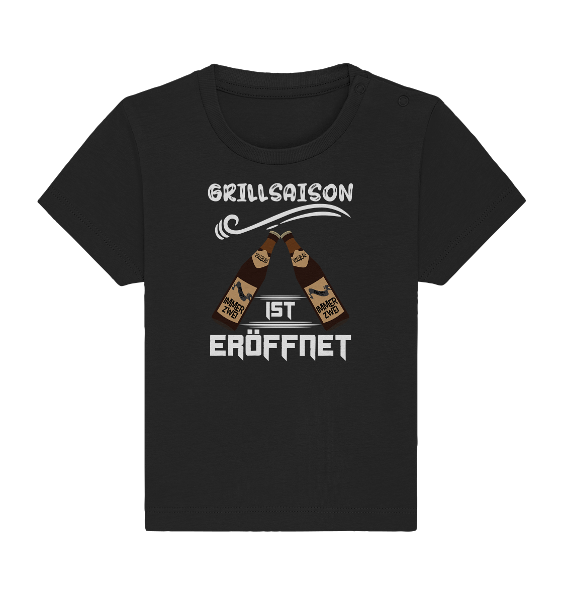 Grillsaison ist eröffnet, Grillen, Party, Feiern, Helles Design - Baby Organic Shirt