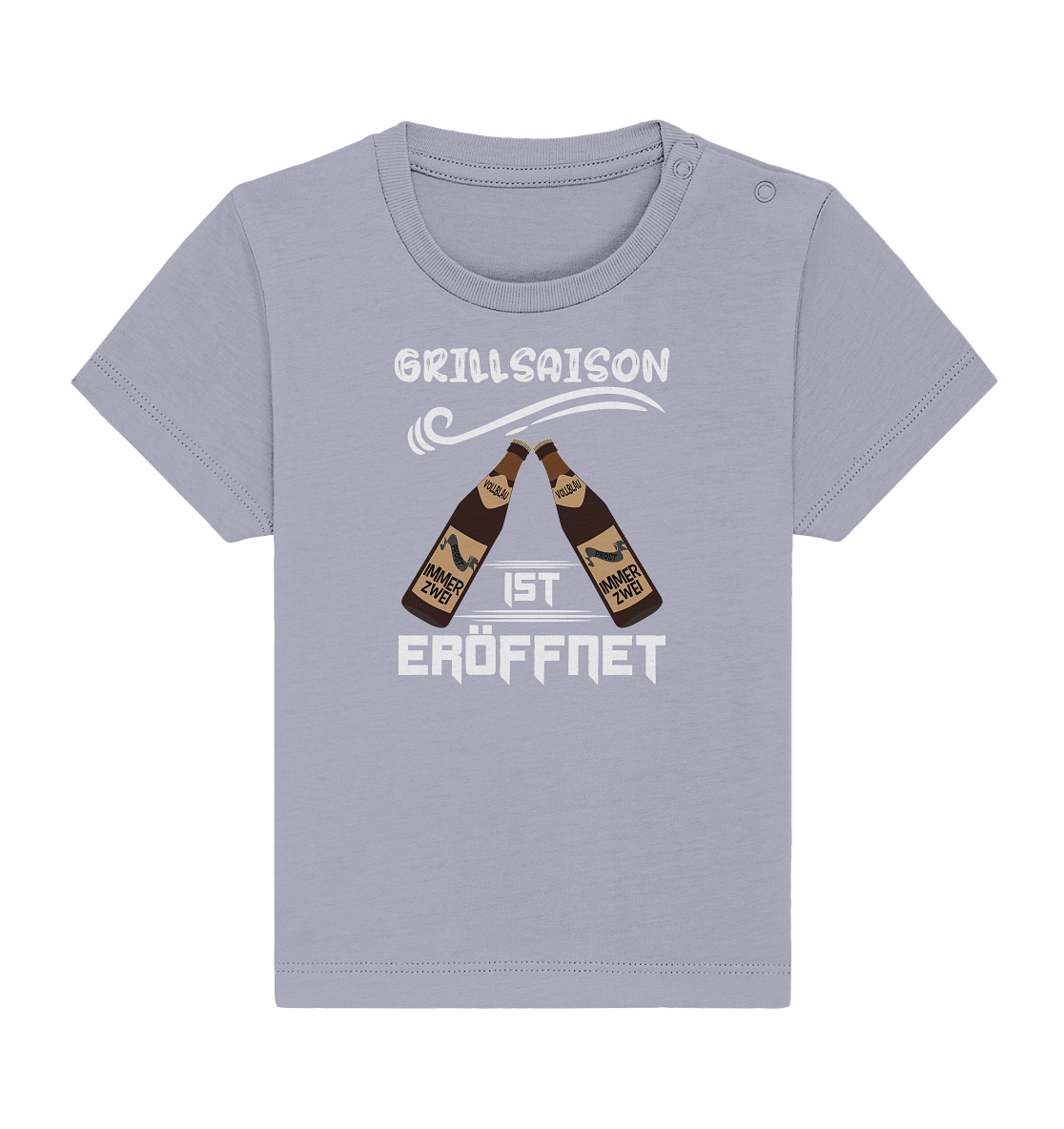 Grillsaison ist eröffnet, Grillen, Party, Feiern, Helles Design - Baby Organic Shirt