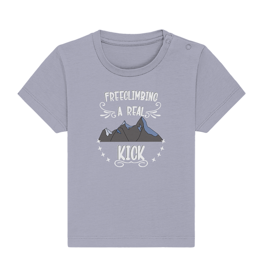 Freeclimbing - a real kick, sportlich & gefährlich - Baby Organic Shirt