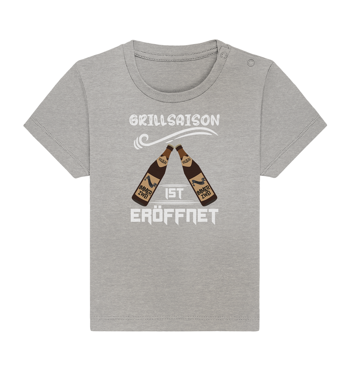 Grillsaison ist eröffnet, Grillen, Party, Feiern, Helles Design - Baby Organic Shirt