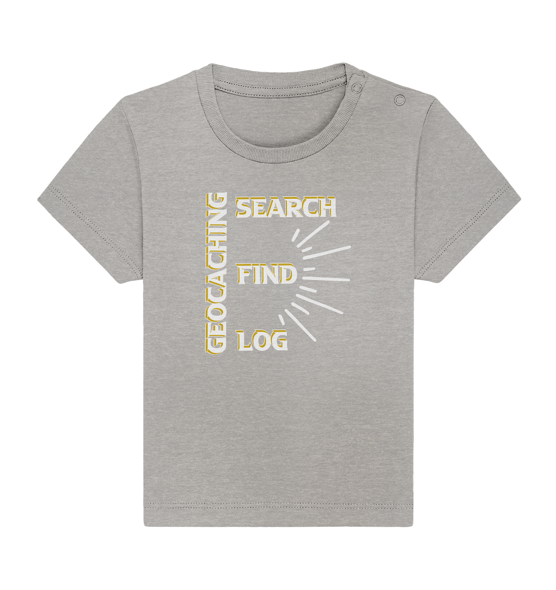 Geocaching-SEARCH-FIND-LOG, Cache Helles Disign - Baby Organic Shirt