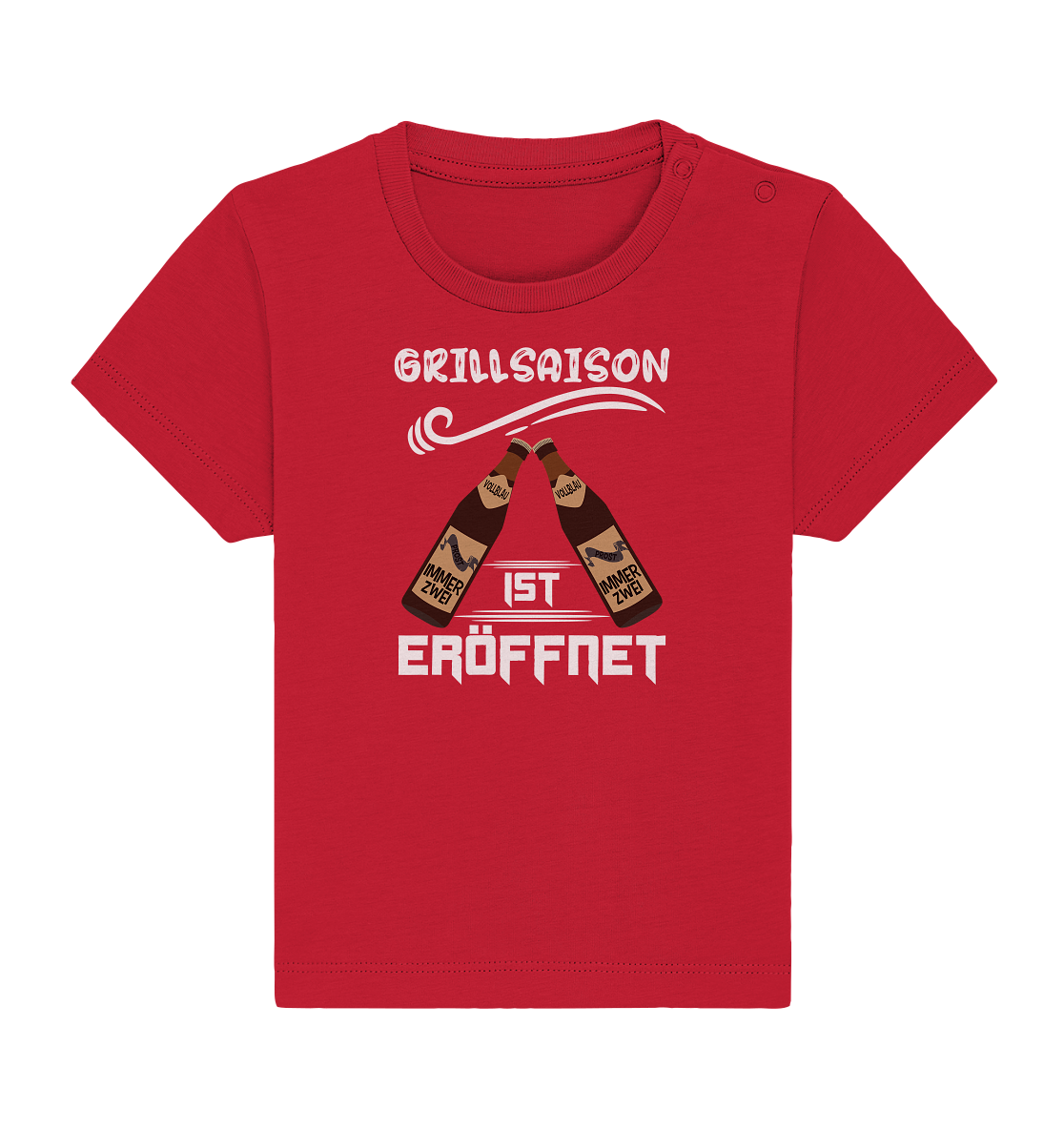 Grillsaison ist eröffnet, Grillen, Party, Feiern, Helles Design - Baby Organic Shirt