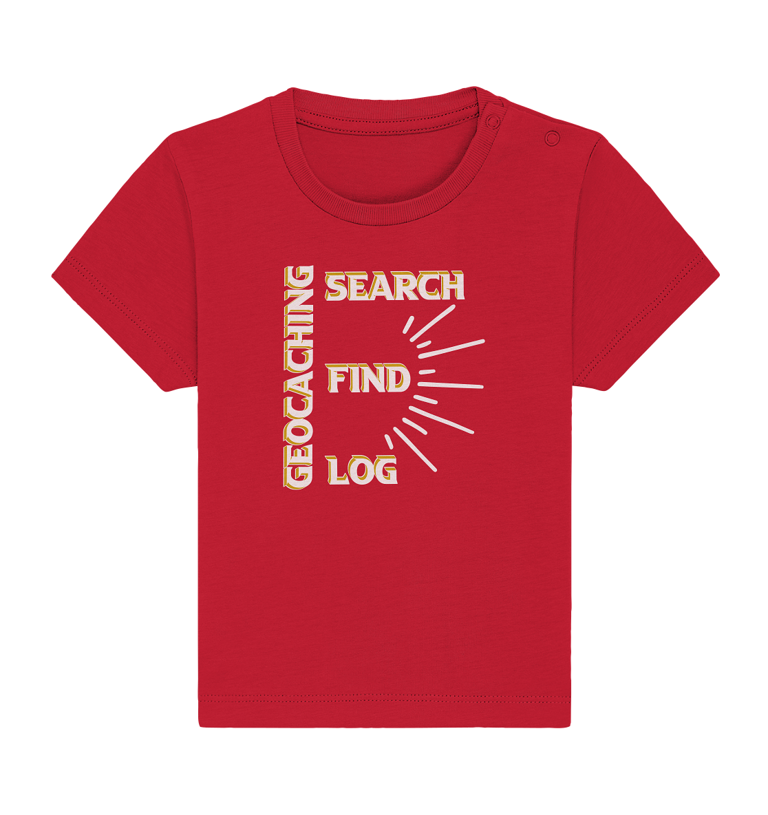 Geocaching-SEARCH-FIND-LOG, Cache Helles Disign - Baby Organic Shirt